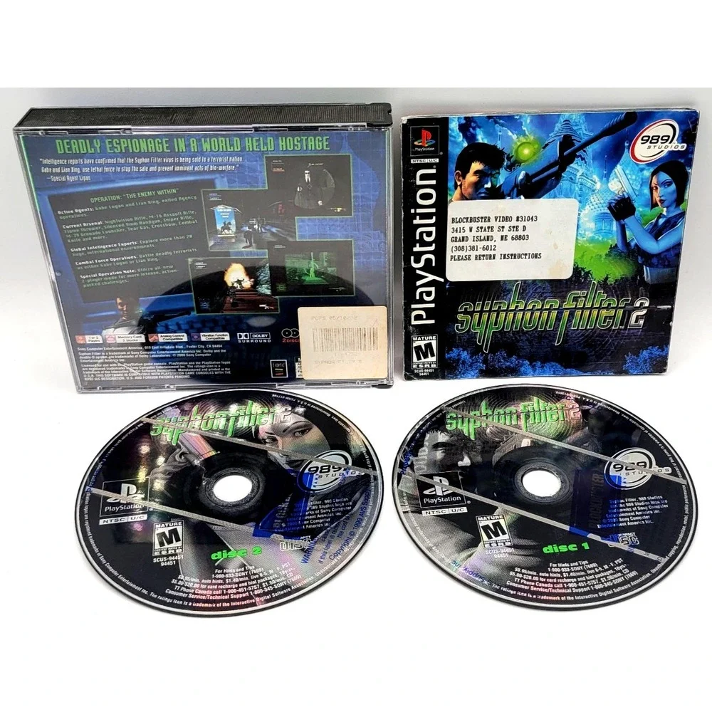 Syphon Filter: 2 (Sony‎ PlayStation 1, PS1) CIB EX-BLOCKBUSTER RENTAL COPY